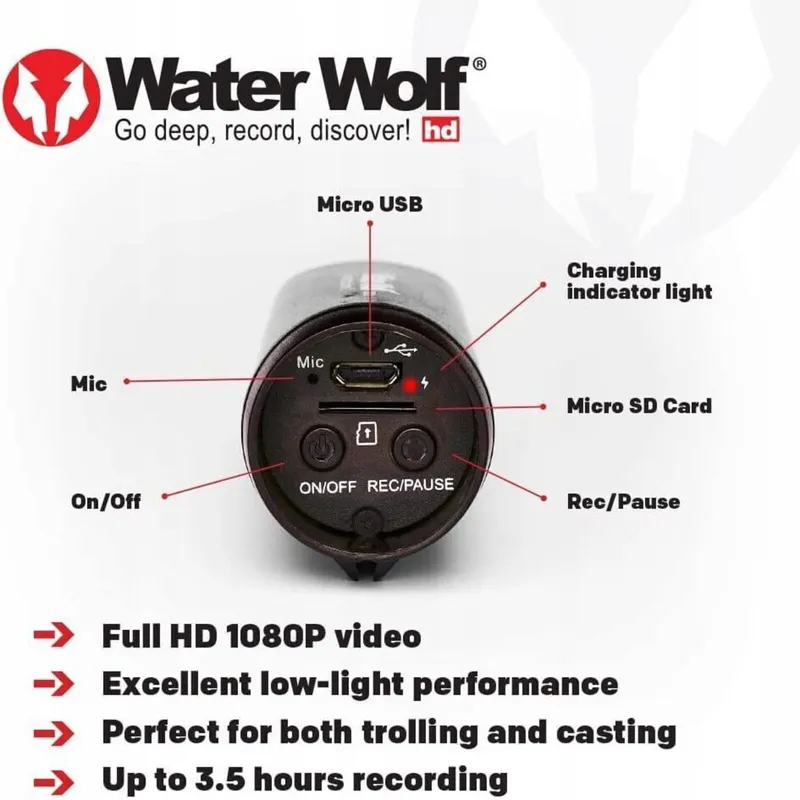 WATERWOLF 2.0 WiFi Onderwatercamera Voor Vissen 1080p HD 120 100m — foto 6