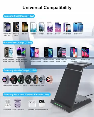 NANAMI Inductief Laadstation 3-in-1 Samsung Galaxy Watch Buds — miniatuur 4
