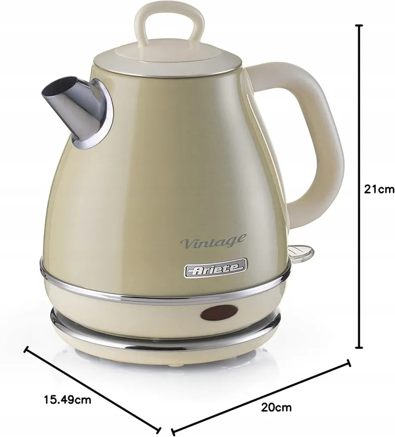 ARIETE Vintage Waterkoker 2868 Draadloos 1L 1600W Beige — foto 7