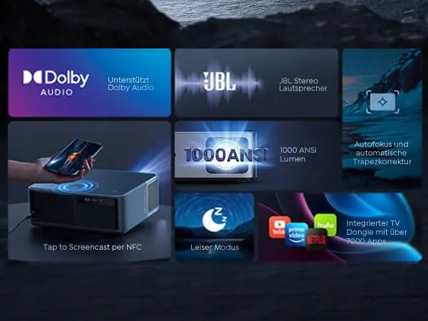 YABER K2s 4K Projector Android TV 11 Dolby JBL WiFi6 300 Inch — foto 3
