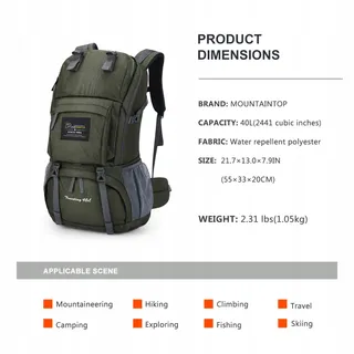 MOUNTAINTOP Trekkingrugzak 40L Heren Dames — miniatuur 2