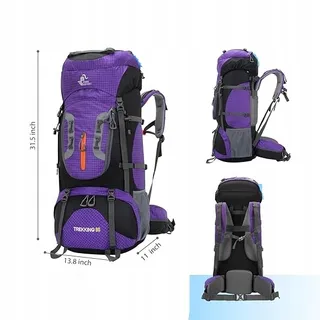 BSEASH Wandelrugzak 80L Waterdicht Lichtgewicht Reizen — miniatuur 9