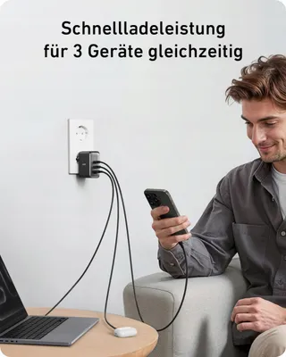 ANKER 736 Nano II 100W USB-C Oplader 3-Poorts MacBook iPhone — miniatuur 6