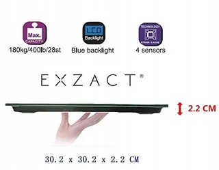 EXZACT Digitale Badkamerweegschaal 180kg LCD Wit — miniatuur 4