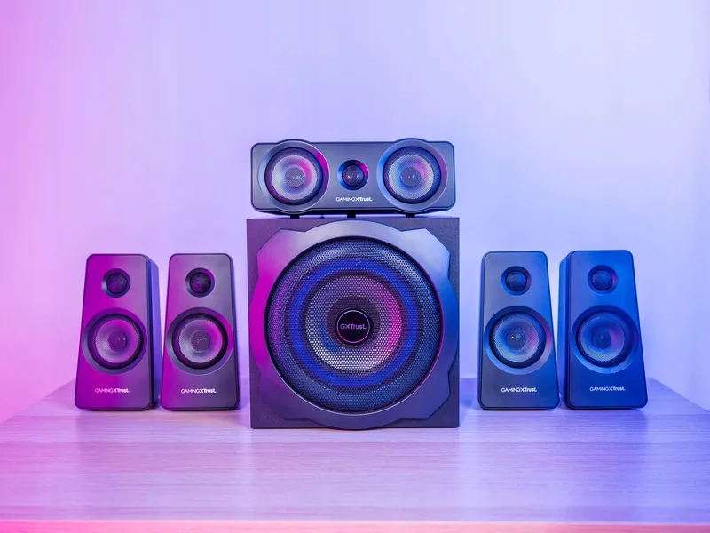 TRUST GAMING GXT 658 Tytan 5.1 Surround Speakers Subwoofer LED 180W — foto 6