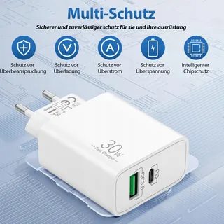 ARCCRA USB C Lader 30W Met Kabel 2m PD 2-Poorts Voor Pixel iPhone iPad — miniatuur 3