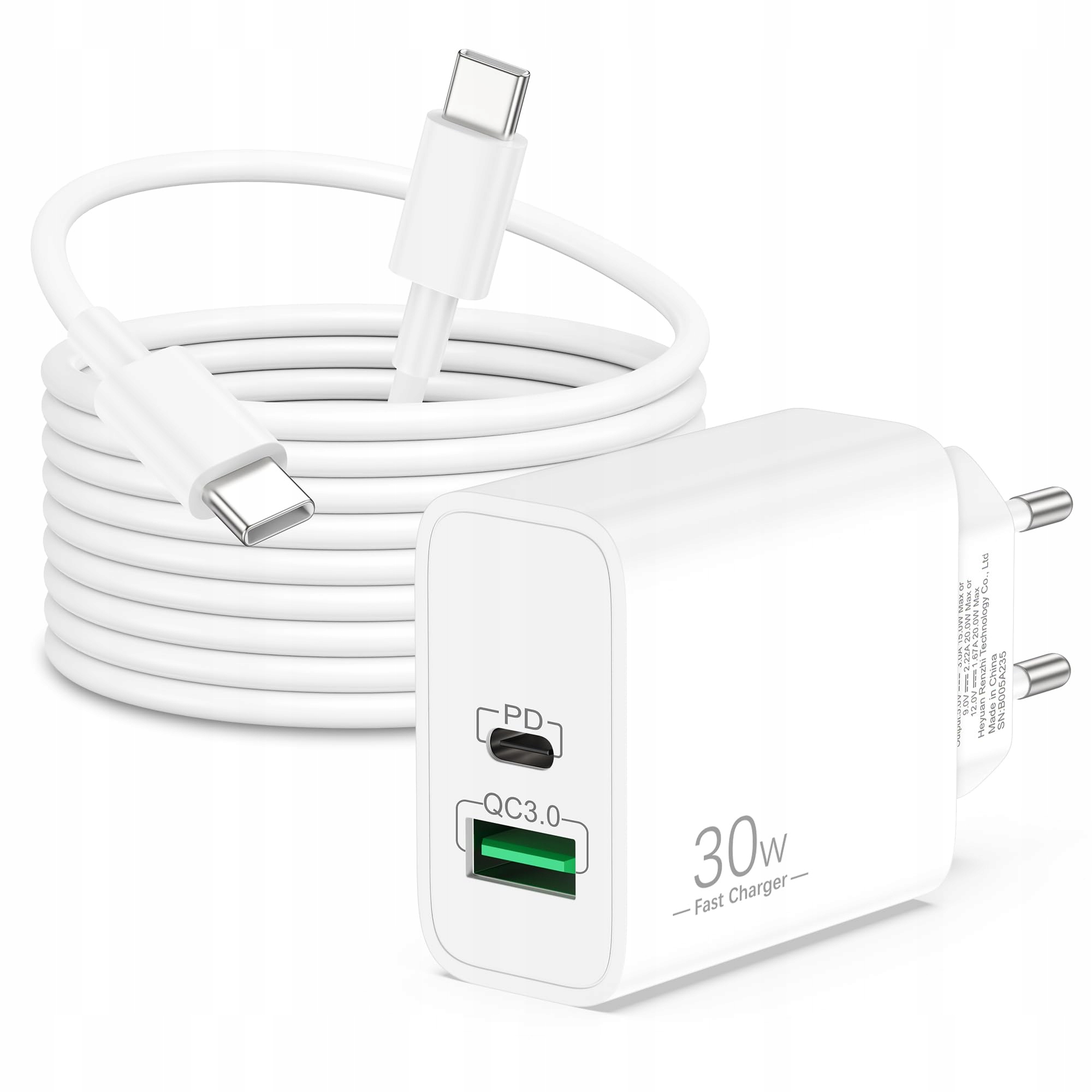 ARCCRA USB C Lader 30W Met Kabel 2m PD 2-Poorts Voor Pixel iPhone iPad
