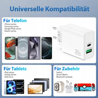 ARCCRA USB C Lader 30W Met Kabel 2m PD 2-Poorts Voor Pixel iPhone iPad — miniatuur 7