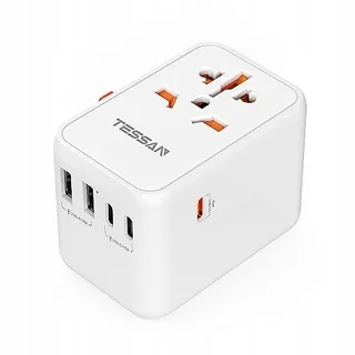 TESSAN GaN Reisadapter 65W Snelladen USB USB C Universeel — miniatuur 1