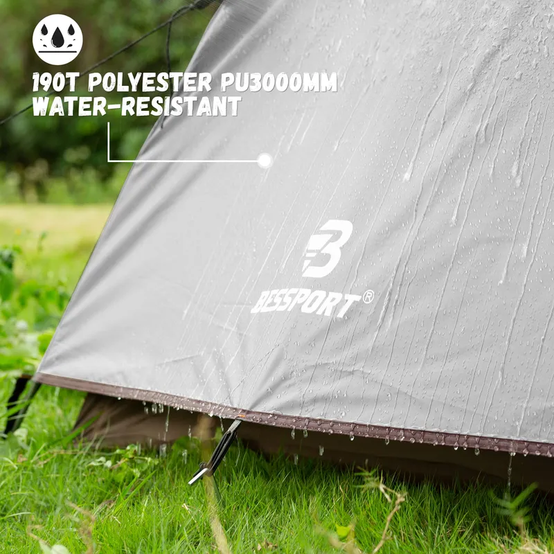 BESSPORT Camping Tent 2-Persoons Licht Waterdicht 4 Seizoenen — foto 5
