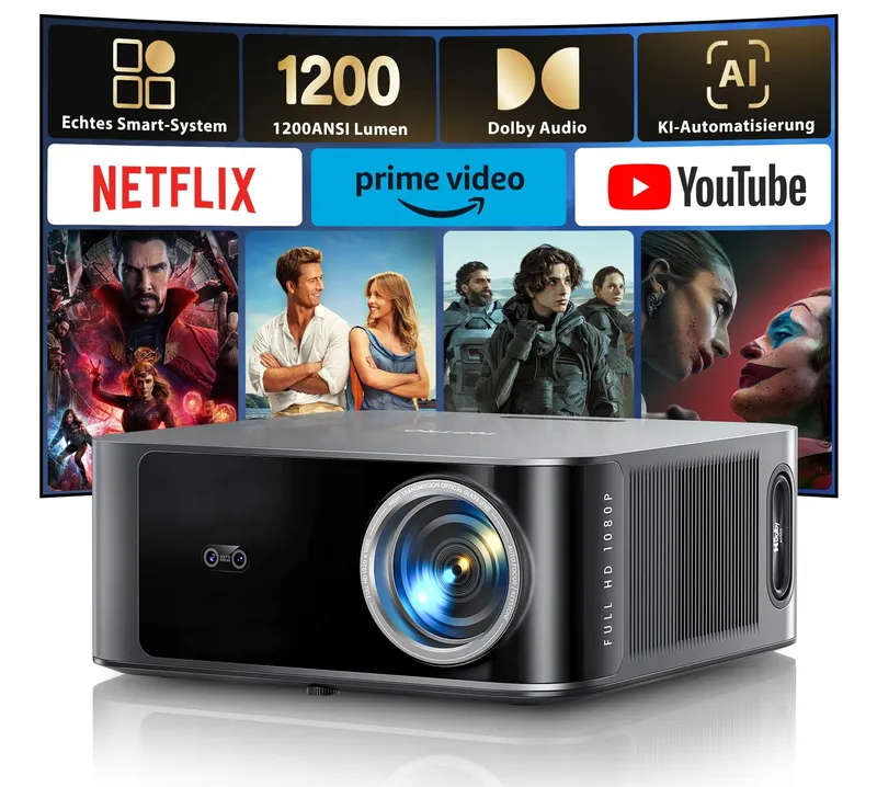 TOPTRO Beamer 4K 1200 ANSI Netflix Dolby Audio Bluetooth WiFi — foto 1