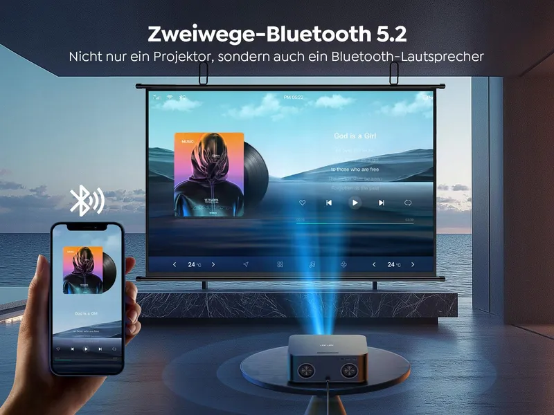 TOPTRO Beamer 4K 1200 ANSI Netflix Dolby Audio Bluetooth WiFi — foto 4