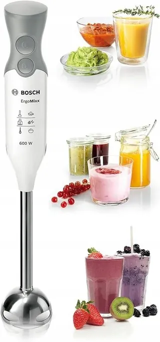 BOSCH ErgoMixx MSM66110 Staafmixer 600W 2 Snelheden Wit Grijs — miniatuur 4