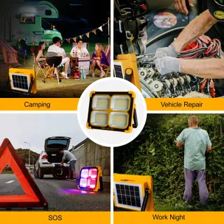 NULMVIC LED Solar Werklamp 100W 10000LM Draagbaar Oplaadbaar — miniatuur 6