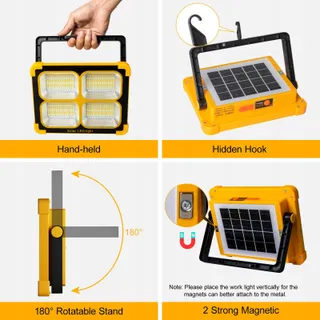 NULMVIC LED Solar Werklamp 100W 10000LM Draagbaar Oplaadbaar — miniatuur 5