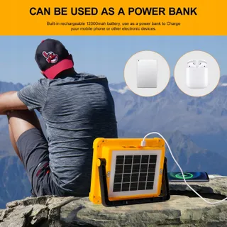 NULMVIC LED Solar Werklamp 100W 10000LM Draagbaar Oplaadbaar — miniatuur 4