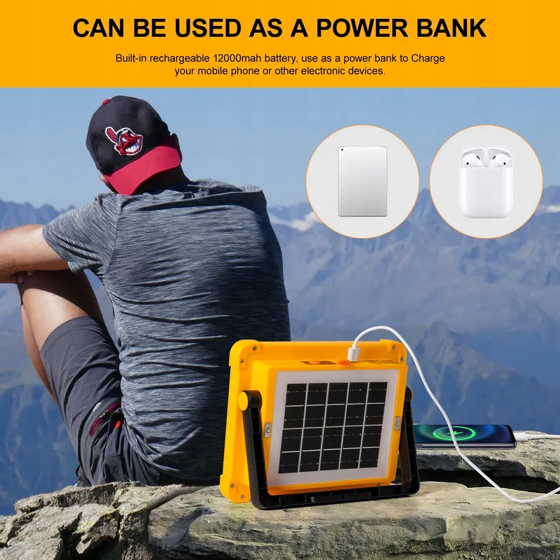 NULMVIC LED Solar Werklamp 100W 10000LM Draagbaar Oplaadbaar — foto 4