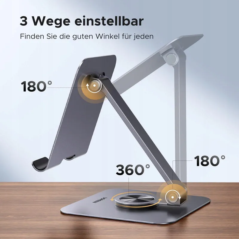 UGREEN Tabletstandaard 360 Draaibaar Verstelbaar Compatibel iPad iPhone — foto 3