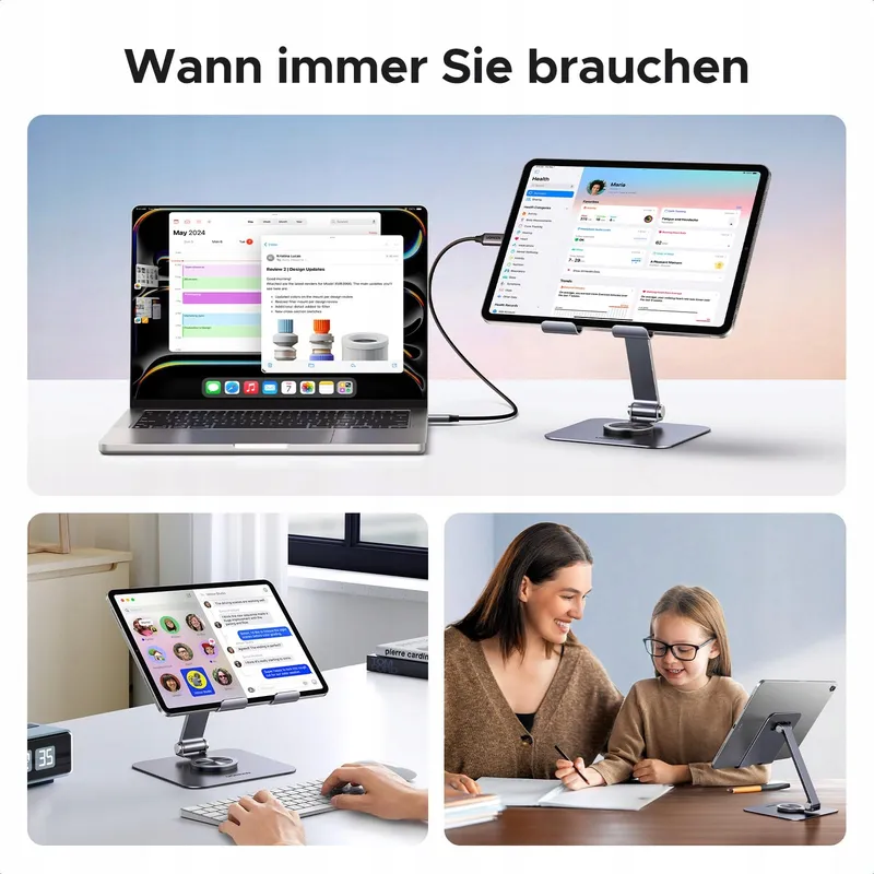 UGREEN Tabletstandaard 360 Draaibaar Verstelbaar Compatibel iPad iPhone — foto 4