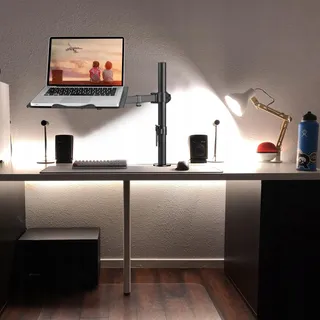 SUPTEK MD6421TP004 Monitorarm 2-in-1 Met Laptophouder Verstelbaar — miniatuur 2