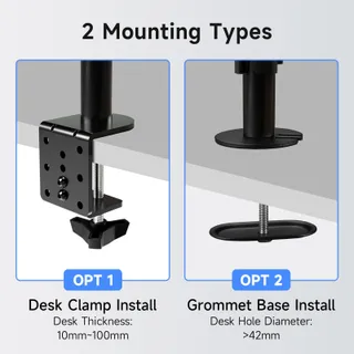SUPTEK MD6421TP004 Monitorarm 2-in-1 Met Laptophouder Verstelbaar — miniatuur 5