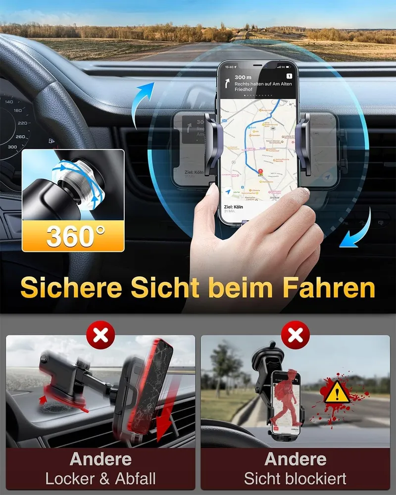 VANMASS Autohouder 360° iPhone 16 Pro Max S24 — foto 5