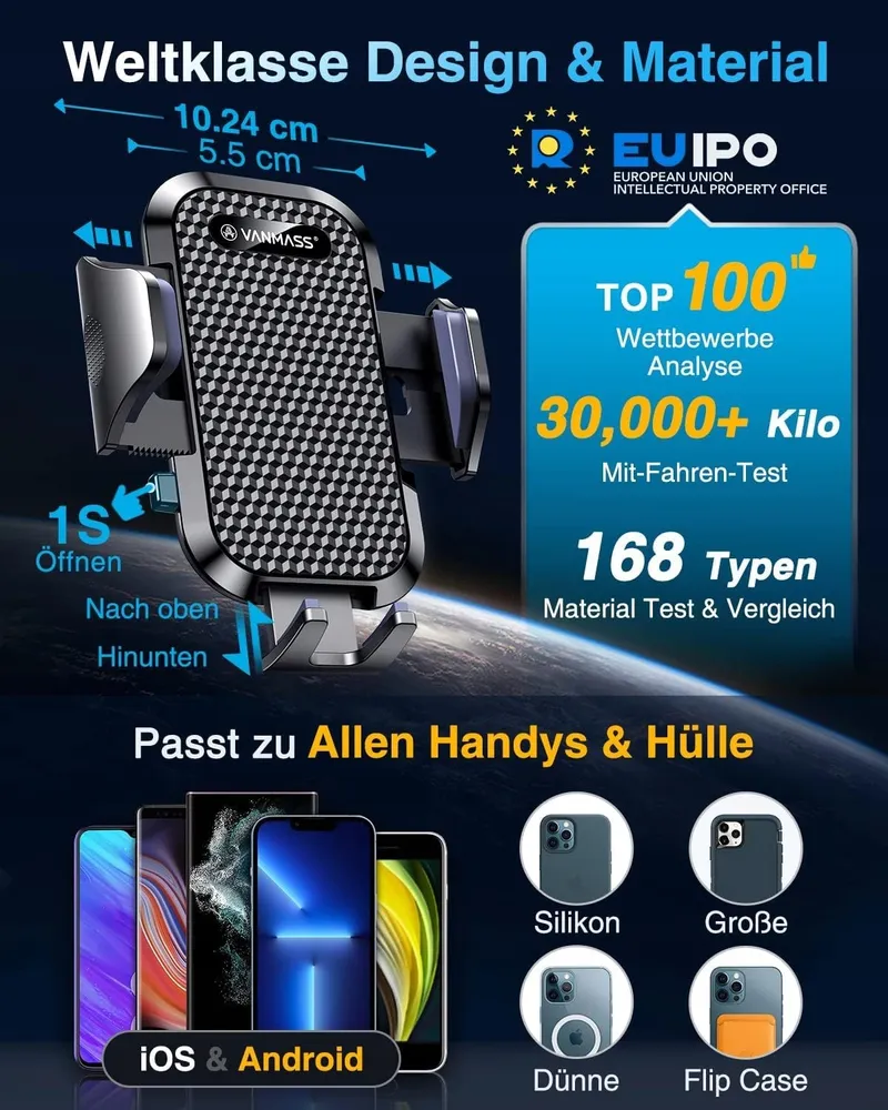 VANMASS Autohouder 360° iPhone 16 Pro Max S24 — foto 8