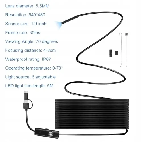 Endoscoopcamera 5M Type C Waterdicht IP67 LED — foto 4