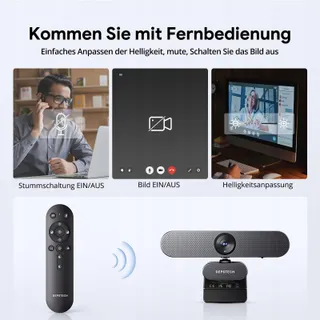 DEPSTECH DW50 Pro Webcam 4K Ultra HD Microfoon Zoom Autofocus PC Mac — miniatuur 4