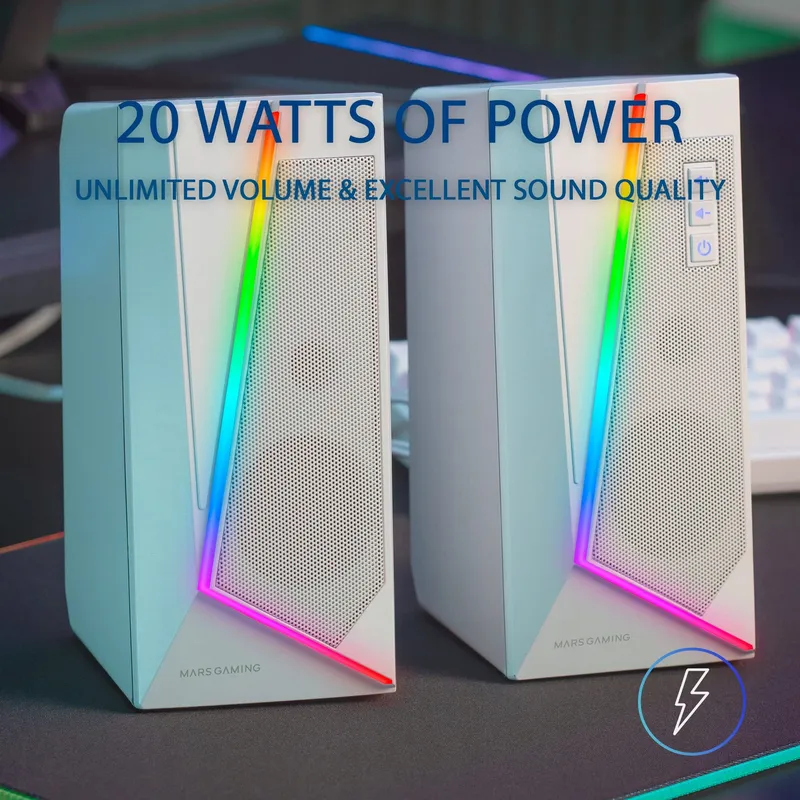 MARS GAMING MSCUBEW Compacte RGB Speakers Gamers — foto 3