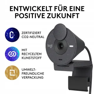 LOGITECH Brio 300 Webcam Full HD Microfoon USB-C Grafiet — miniatuur 9
