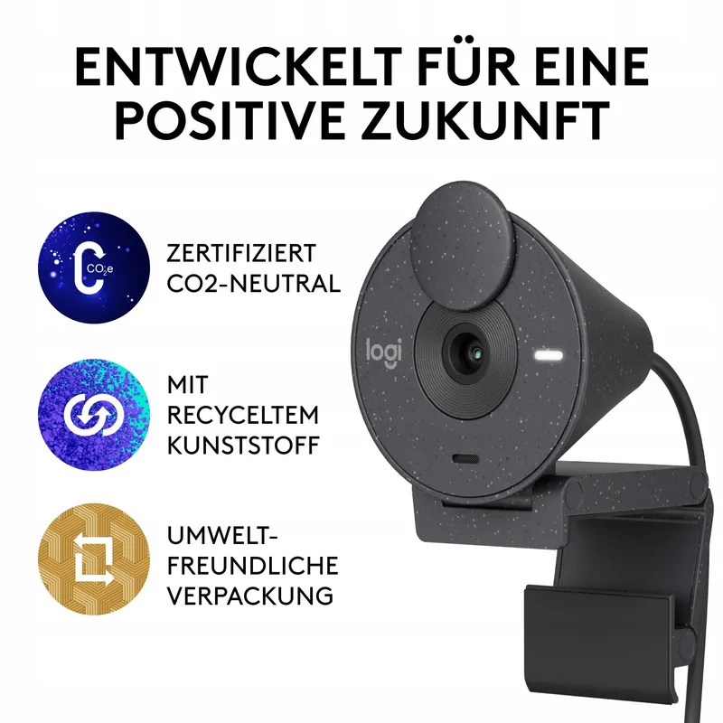 LOGITECH Brio 300 Webcam Full HD Microfoon USB-C Grafiet — foto 9