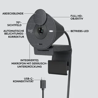 LOGITECH Brio 300 Webcam Full HD Microfoon USB-C Grafiet — miniatuur 7
