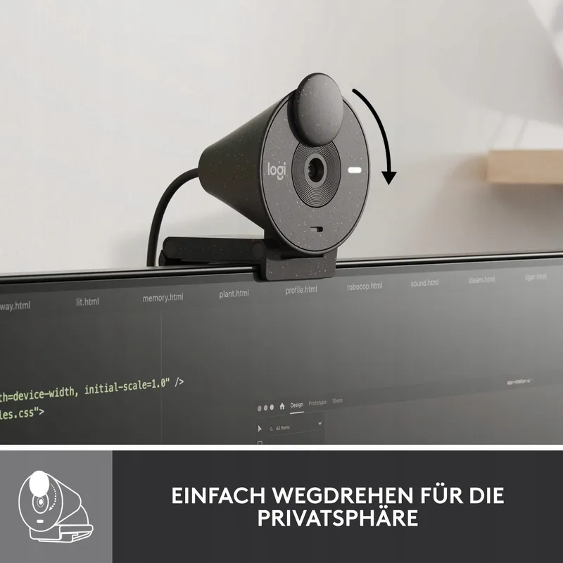 LOGITECH Brio 300 Webcam Full HD Microfoon USB-C Grafiet — foto 6
