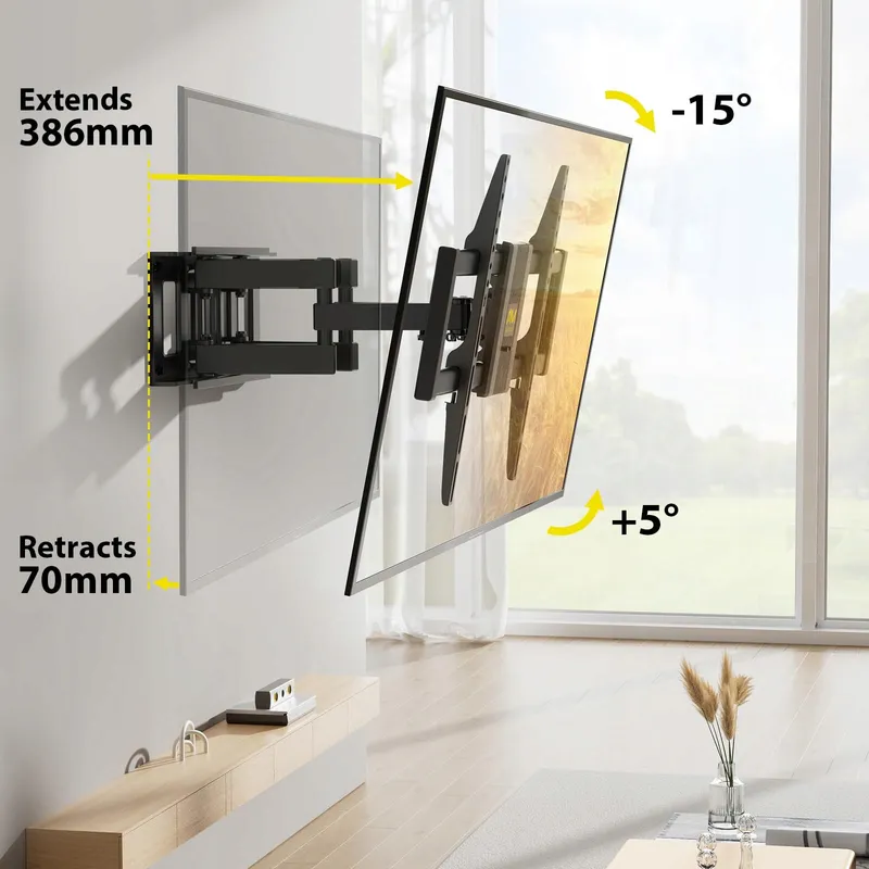 ALPHAMOUNT TV Wandbeugel 37-75" Kantelbaar 45kg VESA 200x100-600x400 — foto 3