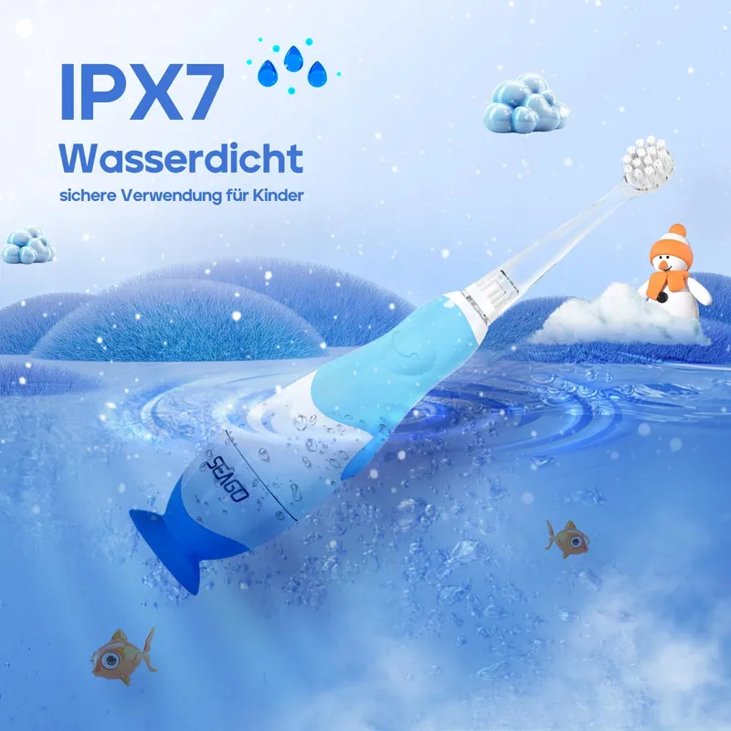 SEAGO Elektrische Tandenborstel Voor Kinderen LED IPX7 2 Minuten Timer — foto 7