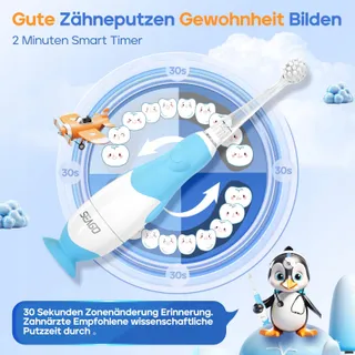 SEAGO Elektrische Tandenborstel Voor Kinderen LED IPX7 2 Minuten Timer — miniatuur 5