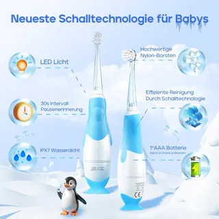 SEAGO Elektrische Tandenborstel Voor Kinderen LED IPX7 2 Minuten Timer — miniatuur 8