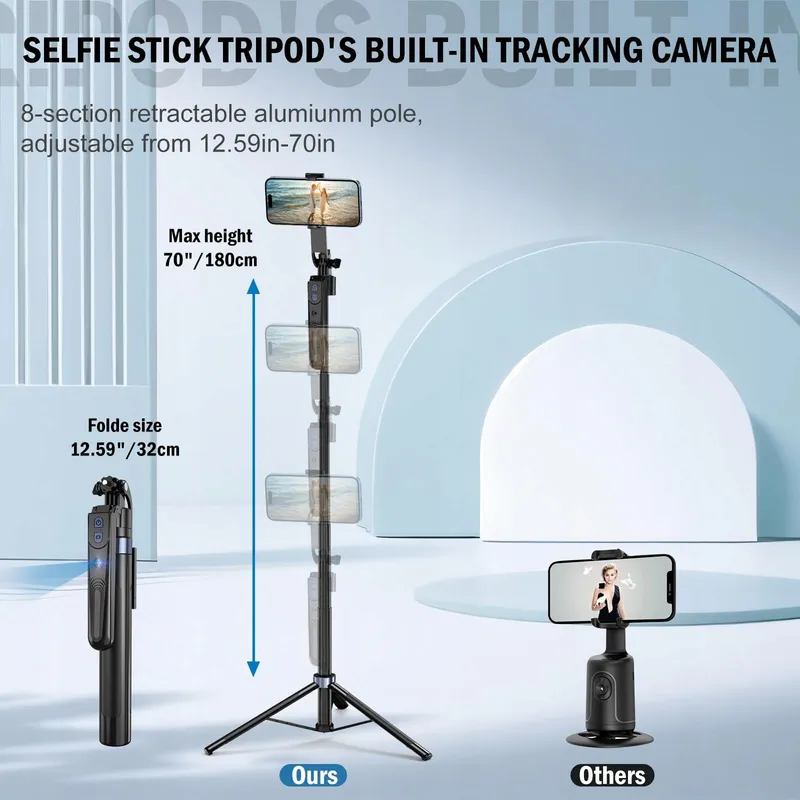 Auto Face Tracking Selfiestick 360 Voor iPhone Telefoon — foto 4