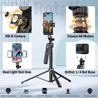 Auto Face Tracking Selfiestick 360 Voor iPhone Telefoon — miniatuur 3