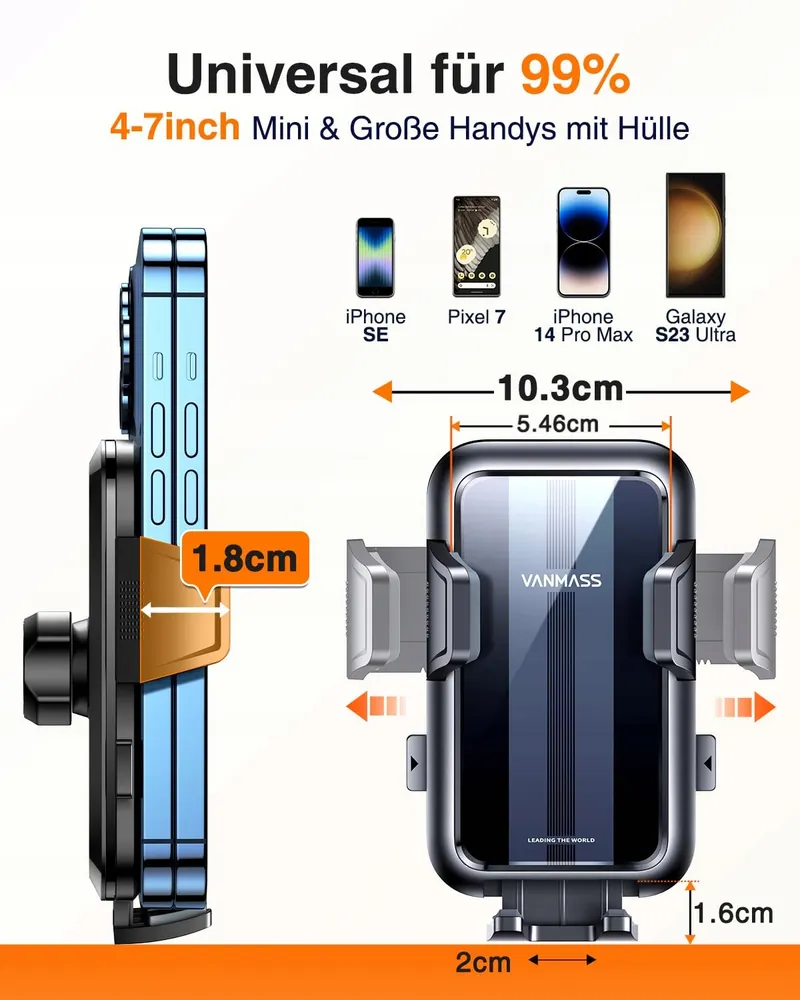 VANMASS Telefoonhouder Auto Ventilatie Universeel iPhone Android — foto 1