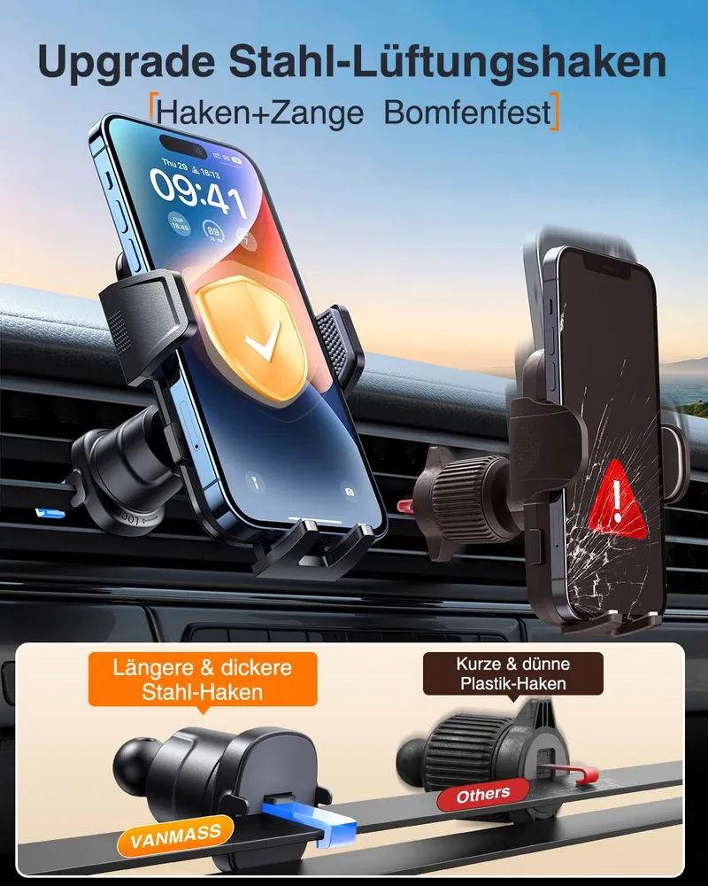 VANMASS Telefoonhouder Auto Ventilatie Universeel iPhone Android — foto 5