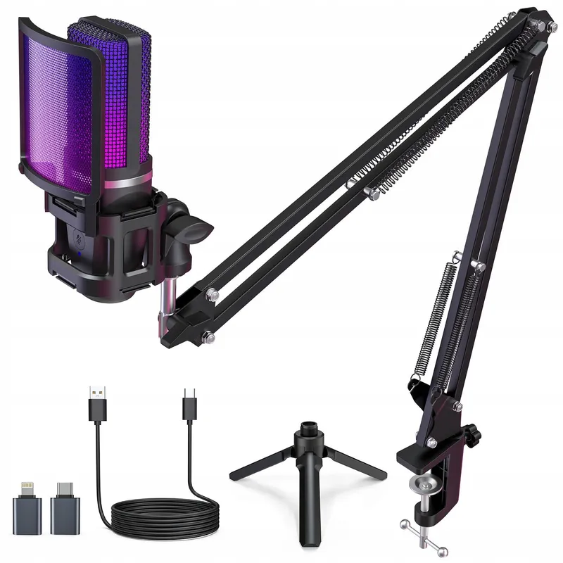 ZEALSOUND USB Microfoon RGB iPhone PC Mac PS5 Gaming Podcast — foto 1