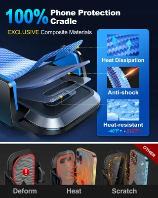 VANMASS Autohouder 4-in-1 Ventilatie Zuignap Krasbescherming — miniatuur 9