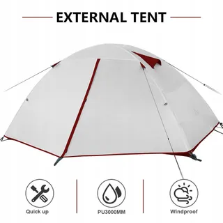 FORCEATT Tent 2-Persoons Waterdicht Licht Camping Trekking — miniatuur 7