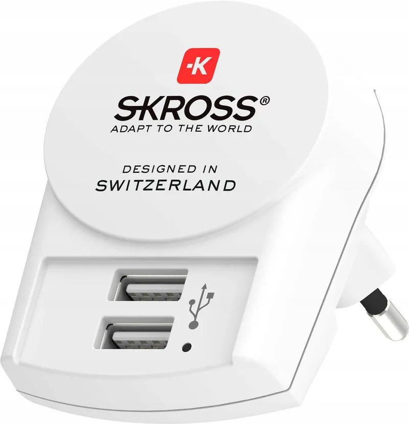 SKROSS USB Oplader Thuis en Reizen Europa 2 Poorten 5V 2.4A — foto 1