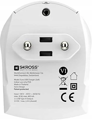 SKROSS USB Oplader Thuis en Reizen Europa 2 Poorten 5V 2.4A — foto 4