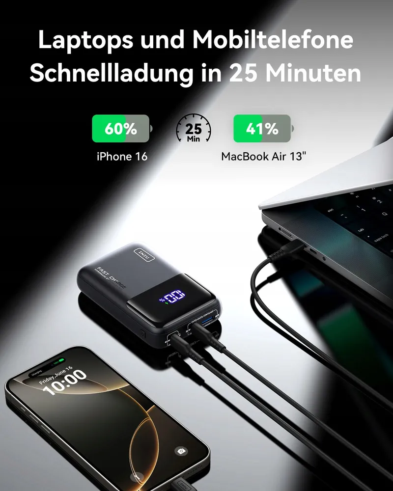 INIU Powerbank 20000mAh 65W USB C Laptop Telefoon — foto 3
