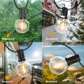 GPATIO LED Lichtketting Buiten 18M Warm Wit Waterdicht — miniatuur 3