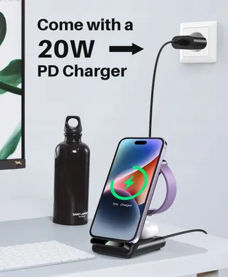 YLLZI Draadloze Oplader 3-in-1 iPhone Apple Watch AirPods Pro — miniatuur 5